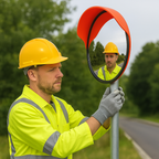 Plastic Outdoor Convex Traffic Mirror – High-Visibility Orange (60cm)