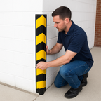 Black & Yellow Bullnose Corner Protector – Reflective Impact Guard for Wall Safety