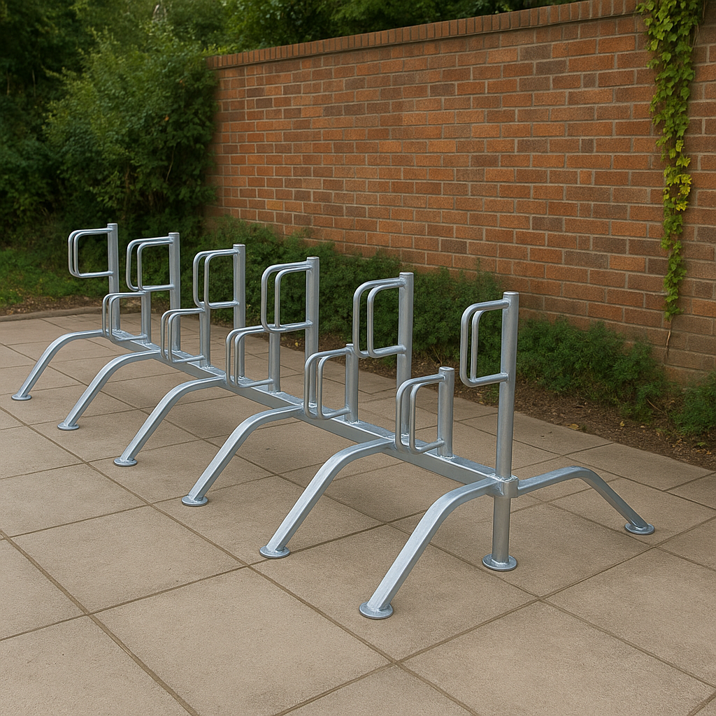 Type E Double-Sided High-Density Cycle Rack – Secure Parking for Up to 20 Bikes