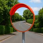 Plastic Outdoor Convex Traffic Mirror – High-Visibility Orange (60cm)