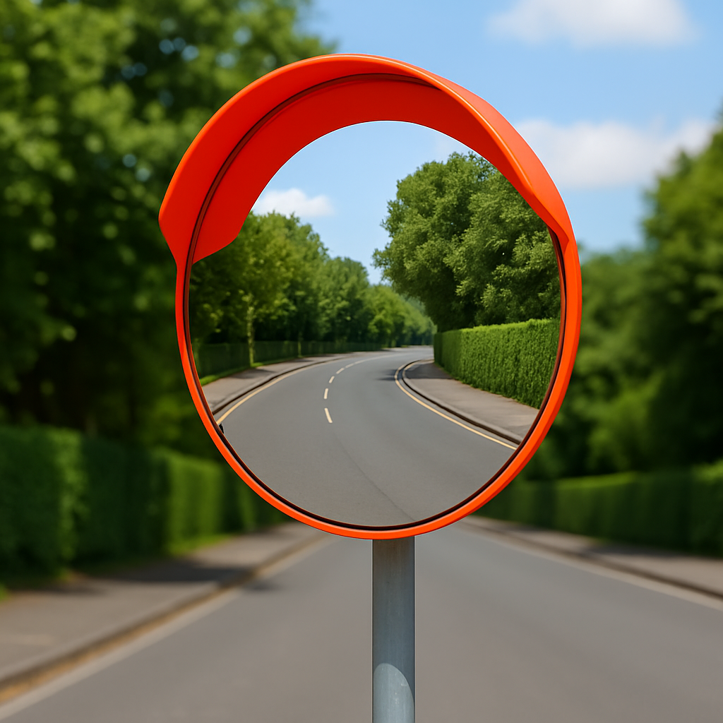 Plastic Outdoor Convex Traffic Mirror – High-Visibility Orange (60cm)