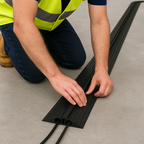 20mm Rubber Cable Protector Roll – Flexible Floor Cable Cover for Offices, Events & Workshops