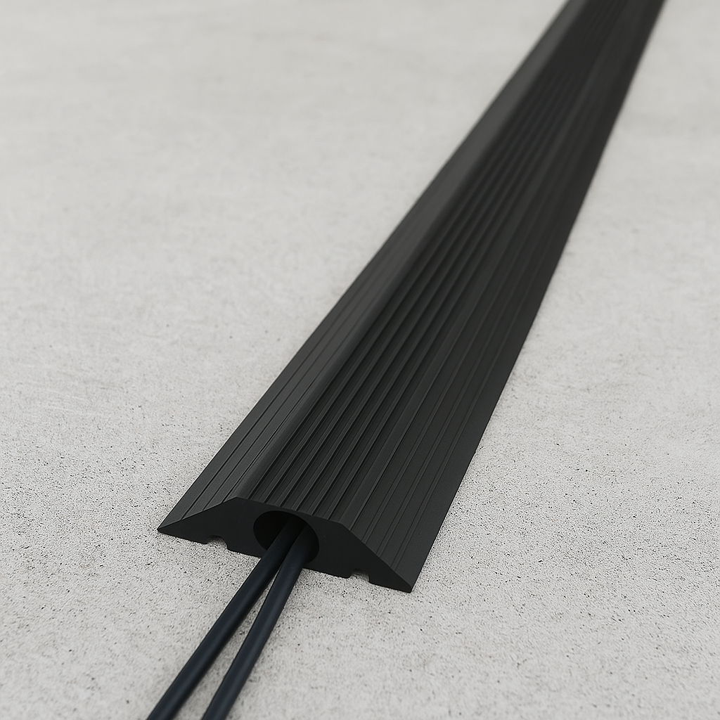 20mm Rubber Cable Protector Roll – Flexible Floor Cable Cover for Offices, Events & Workshops