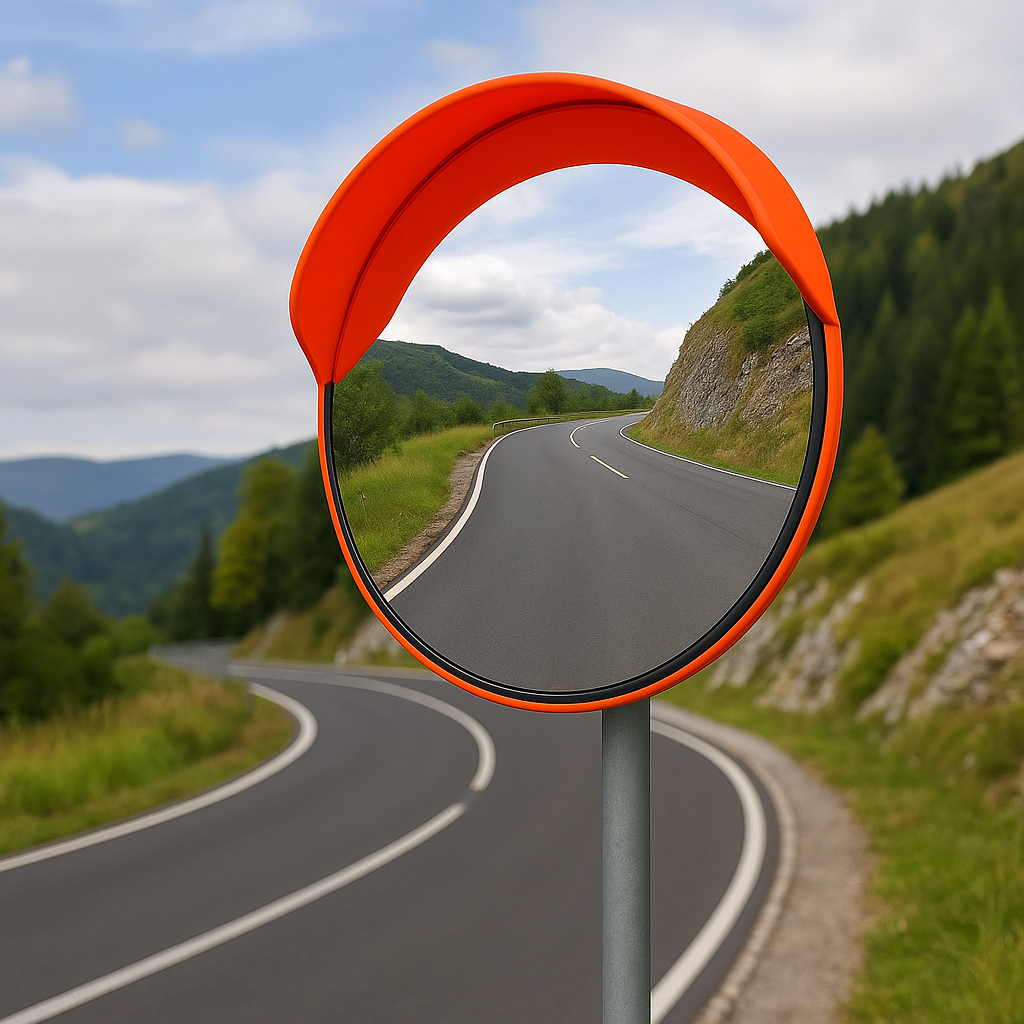 Plastic Outdoor Convex Traffic Mirror – High-Visibility Orange (60cm)
