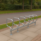 Type E Double-Sided High-Density Cycle Rack – Secure Parking for Up to 20 Bikes