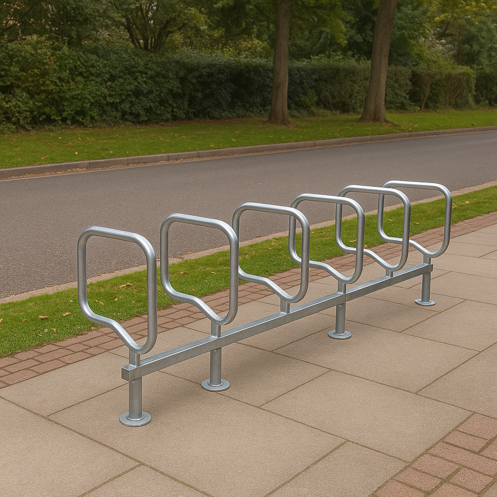 Type E Double-Sided High-Density Cycle Rack – Secure Parking for Up to 20 Bikes