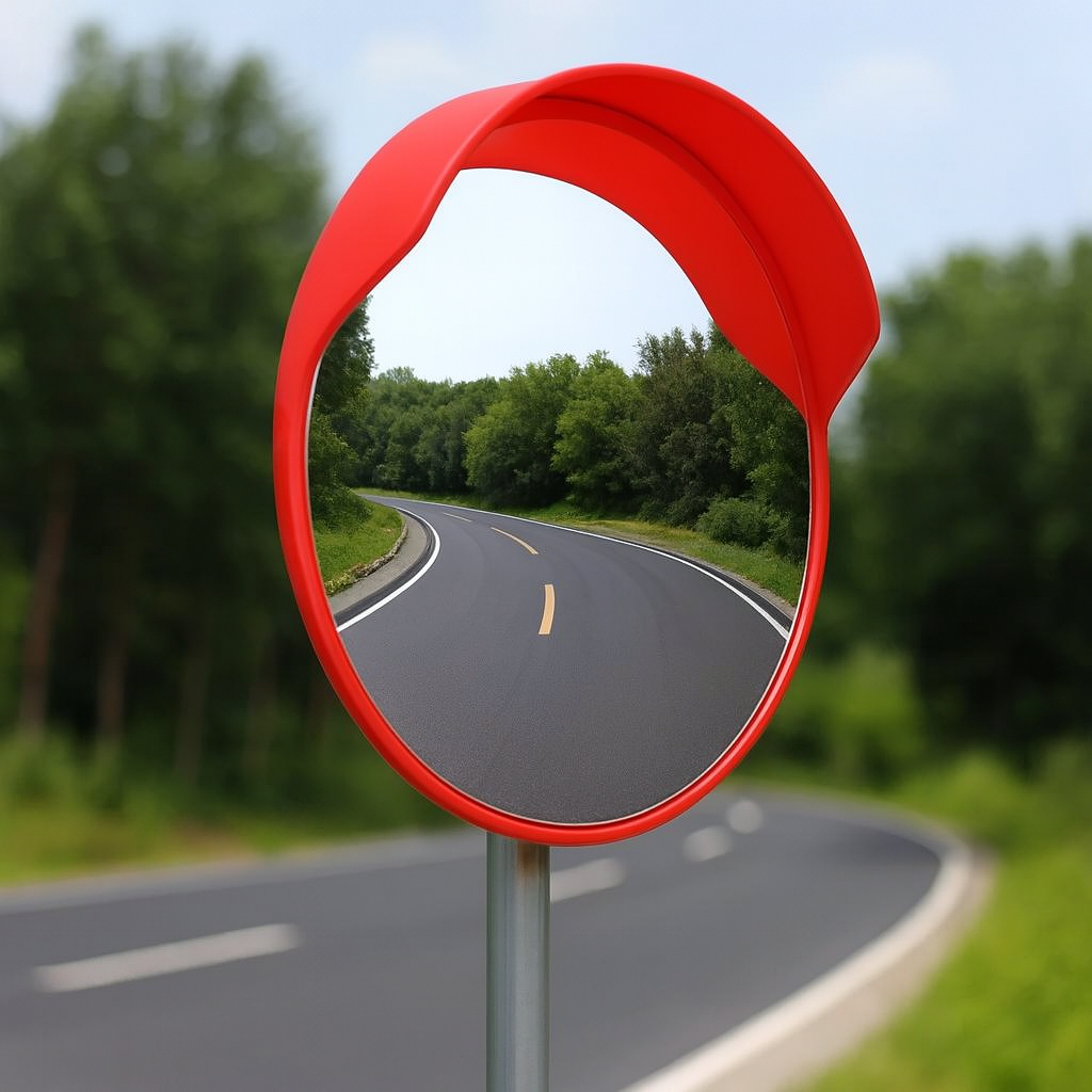 Plastic Outdoor Convex Traffic Mirror – High-Visibility Orange (60cm)