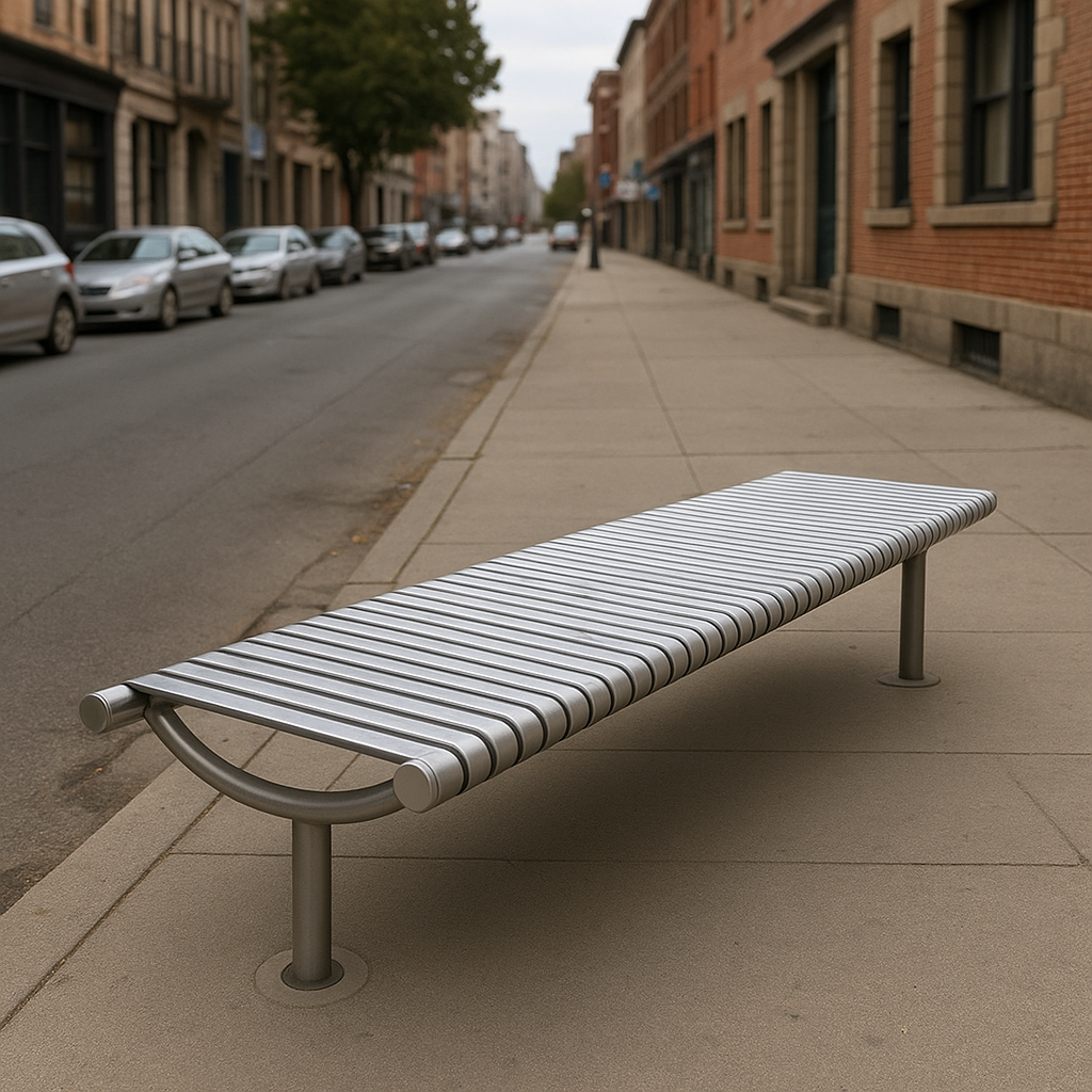Metrosiq 1800mm Urban Steel Bench | Heavy-Duty Galvanised or Stainless Finish for Parks, Schools & Public Spaces
