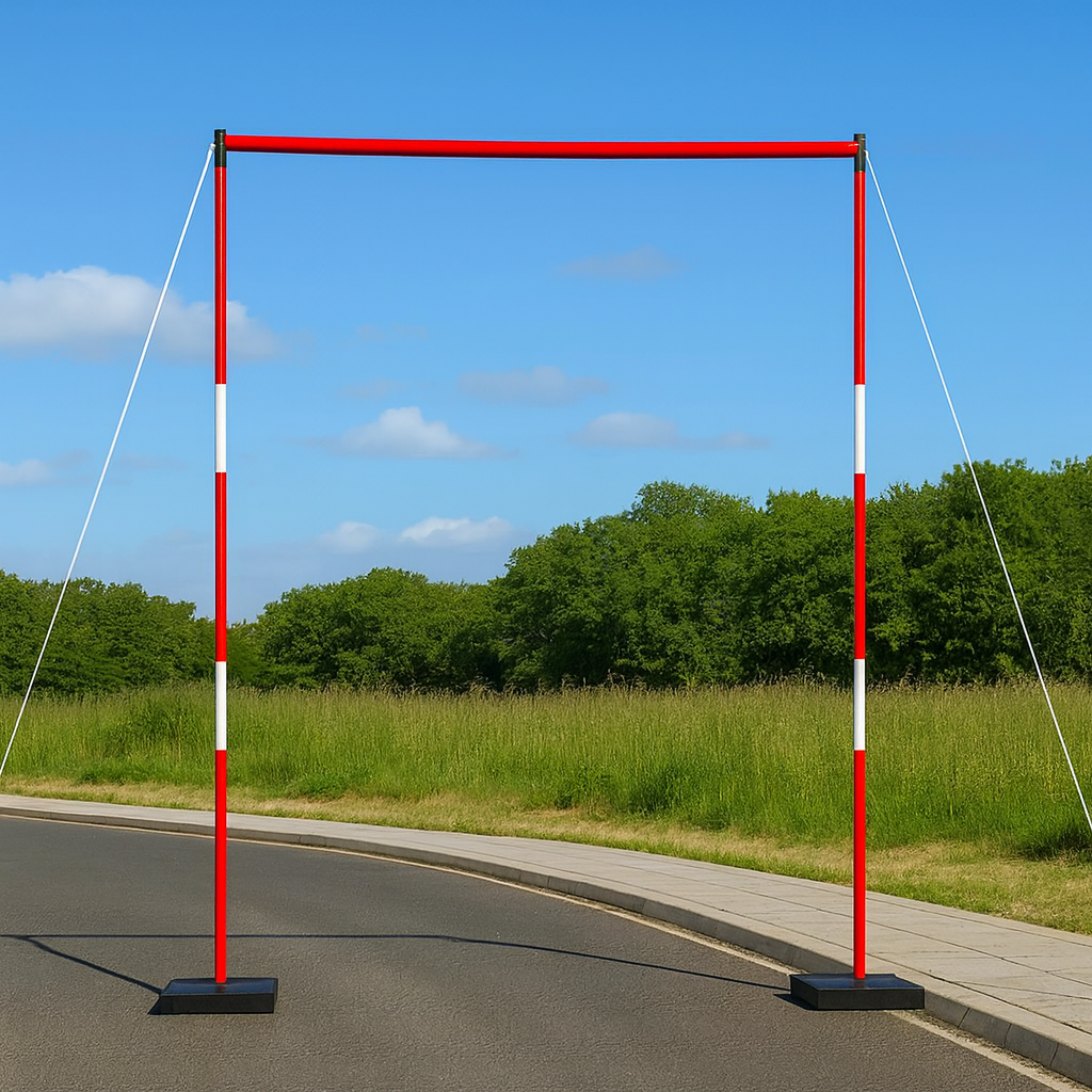 GS6 Guardian Goalposts – High-Visibility Overhead Safety Barriers for Worksites