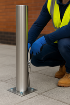 Premium Removable Stainless Steel Bollard (60–204mm Dia.) – 1000mm Height | Secure Access Control & Parking Protection