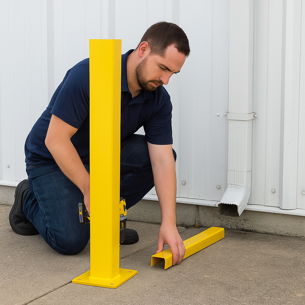 Black Bull MD Railing System Middle Post – Heavy-Duty Steel Support for Industrial Safety Rails