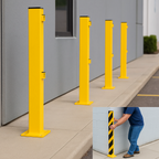 Black Bull HD Impact Protection Railing End Post – 1000mm Steel Safety Post for Indoor Use