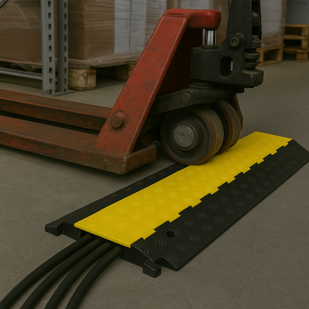 Heavy-Duty 5 Channel Cable Protector Ramp – Outdoor Cable Cover for Construction, Events & Road Safety
