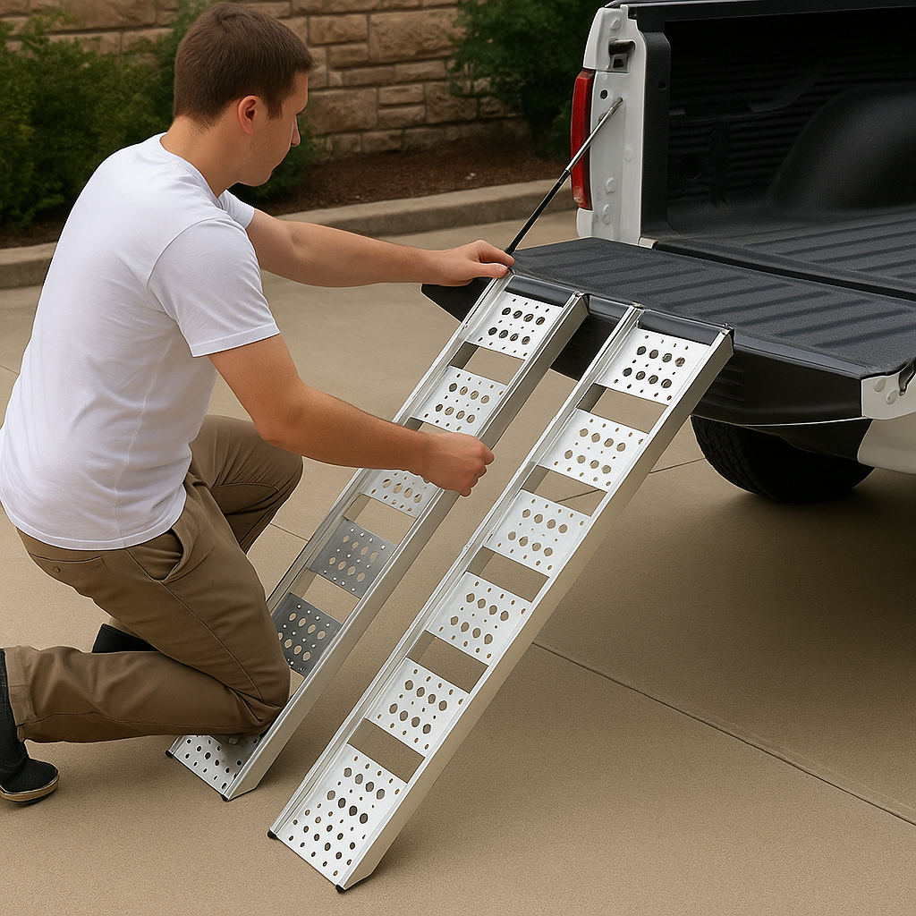 Heavy-Duty Loading Ramp with Dual Support Bars – 2200mm x 285mm | Maximum Stability & Strength