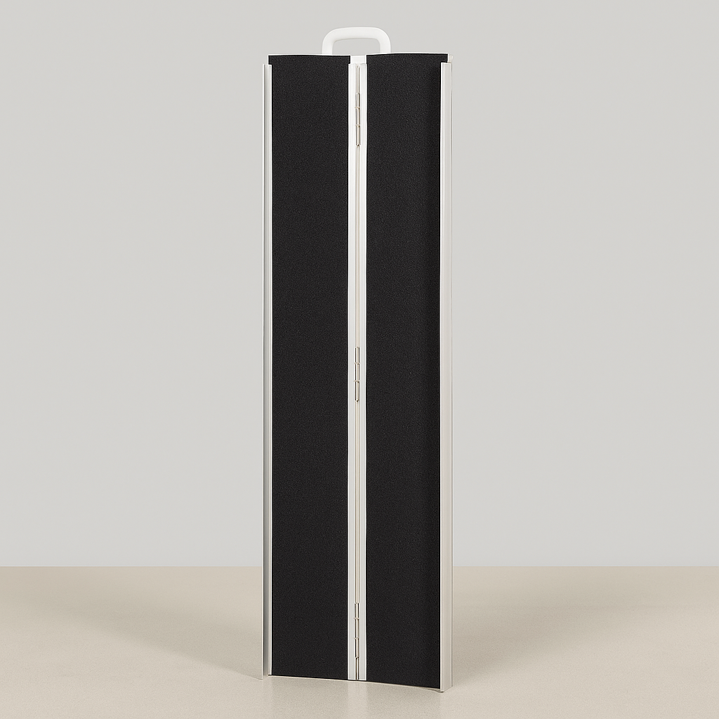 Telescopic Folding Wheelchair Ramp (4 ft – 7 ft) – Lightweight Aluminum Ramp with Anti-Slip Surface, 300 kg Capacity