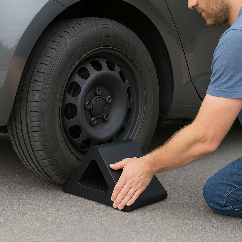 Lightweight High-Grip Wheel Chock – 1000 mm (L) × 157 mm (W) × 72 mm (H) – Durable Stopper for Cars, Trailers & Small Vehicles
