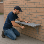 ModuForge Wall Mounted Steel Bench – 1000mm / 1800mm | Compact Urban Seating for Public Spaces & Transit Areas