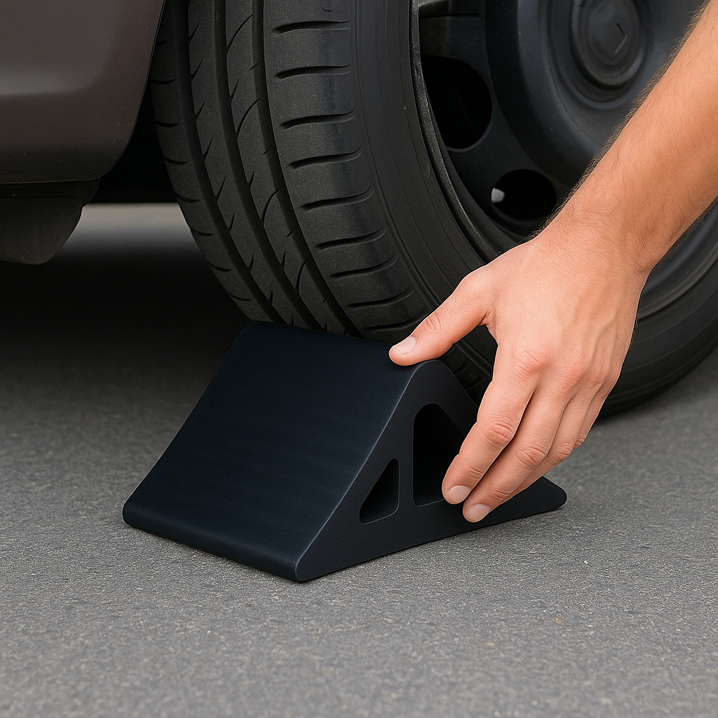 Lightweight High-Grip Wheel Chock – 1000 mm (L) × 157 mm (W) × 72 mm (H) – Durable Stopper for Cars, Trailers & Small Vehicles