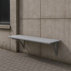 ModuForge Wall Mounted Steel Bench – 1000mm / 1800mm | Compact Urban Seating for Public Spaces & Transit Areas
