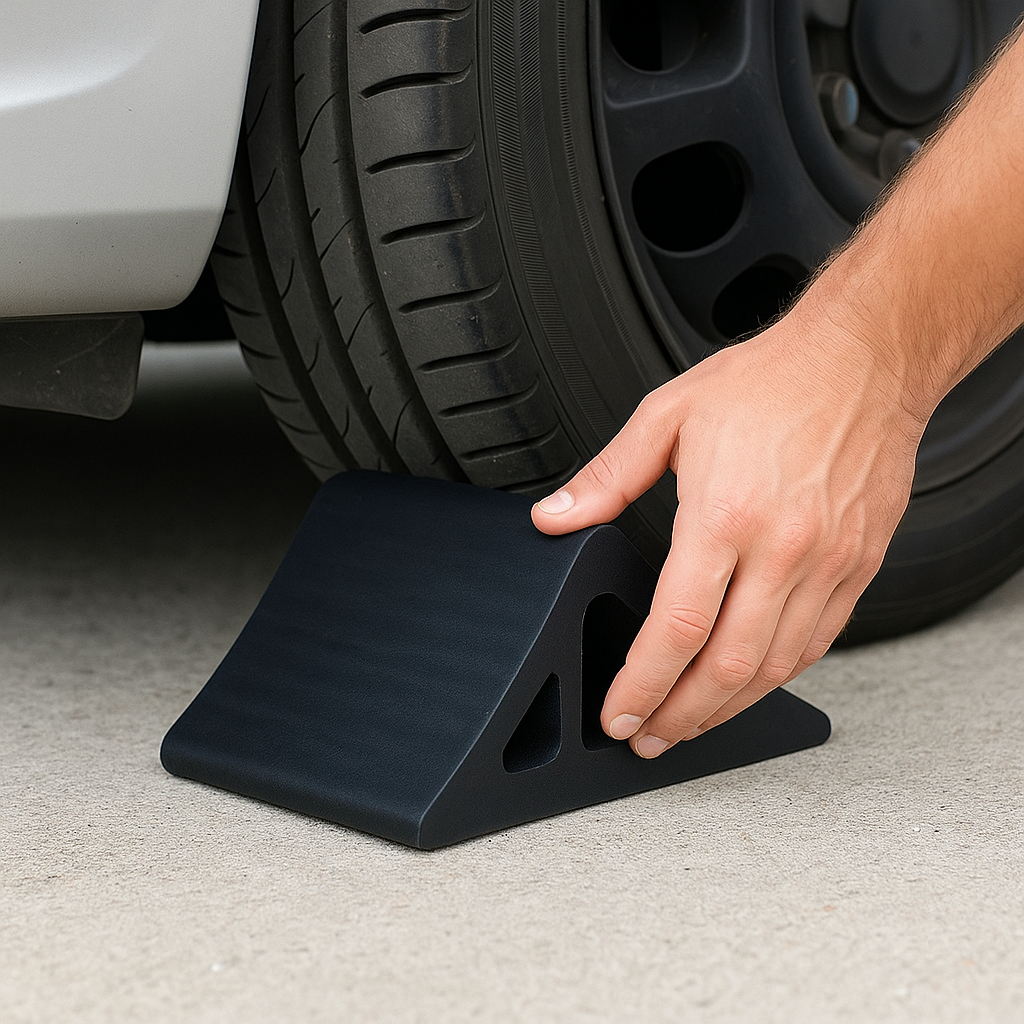 Lightweight High-Grip Wheel Chock – 1000 mm (L) × 157 mm (W) × 72 mm (H) – Durable Stopper for Cars, Trailers & Small Vehicles