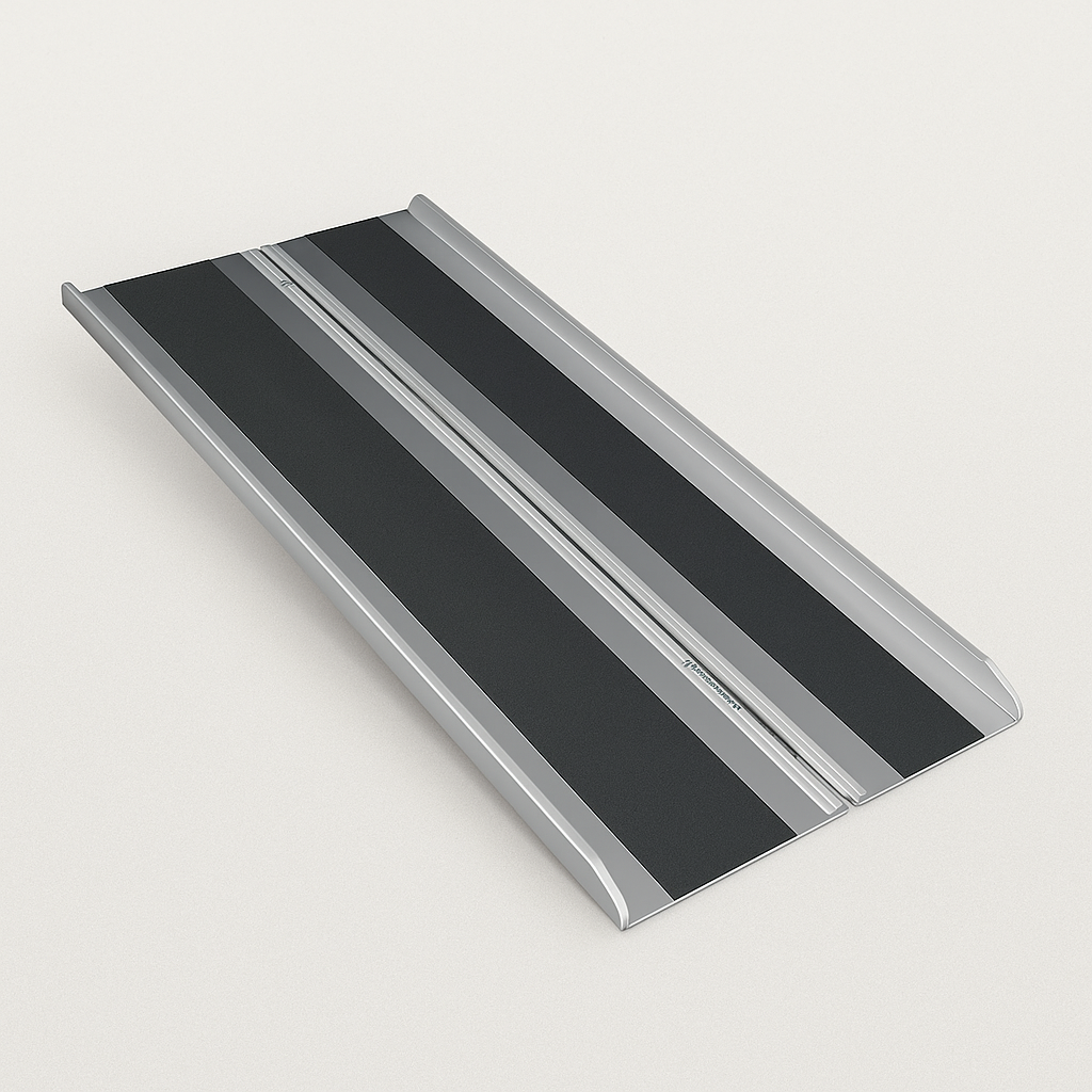 Telescopic Folding Wheelchair Ramp (4 ft – 7 ft) – Lightweight Aluminum Ramp with Anti-Slip Surface, 300 kg Capacity