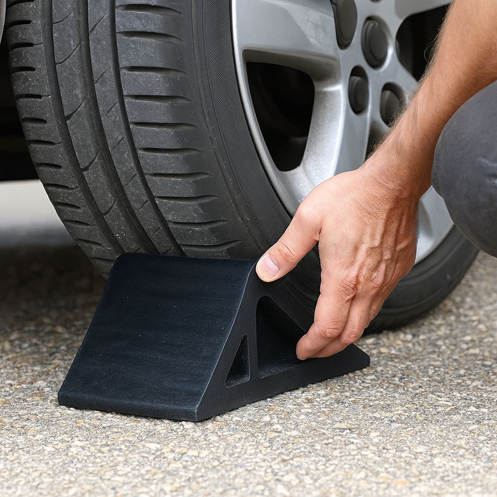 Lightweight High-Grip Wheel Chock – 1000 mm (L) × 157 mm (W) × 72 mm (H) – Durable Stopper for Cars, Trailers & Small Vehicles