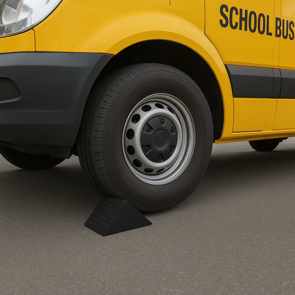 Heavy-Duty Rubber Wheel Chock for Trucks – Industrial-Grade, Slip-Resistant Tyre Stopper for HGVs, Lorries & Trailers