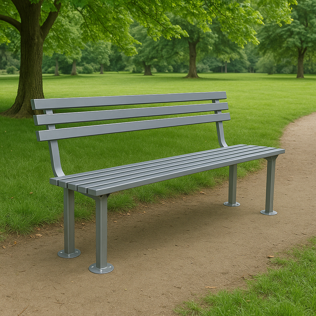Metrosiq 1800mm Urban Outdoor Bench | Heavy-Duty Steel Seating for Parks, Schools & Public Spaces