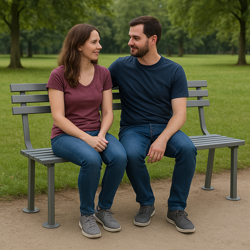 ModuForge 1800mm Galvanised Steel Seat | Durable Outdoor Bench for Parks, Schools & Public Spaces
