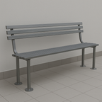 ModuForge 1800mm Galvanised Steel Seat | Durable Outdoor Bench for Parks, Schools & Public Spaces