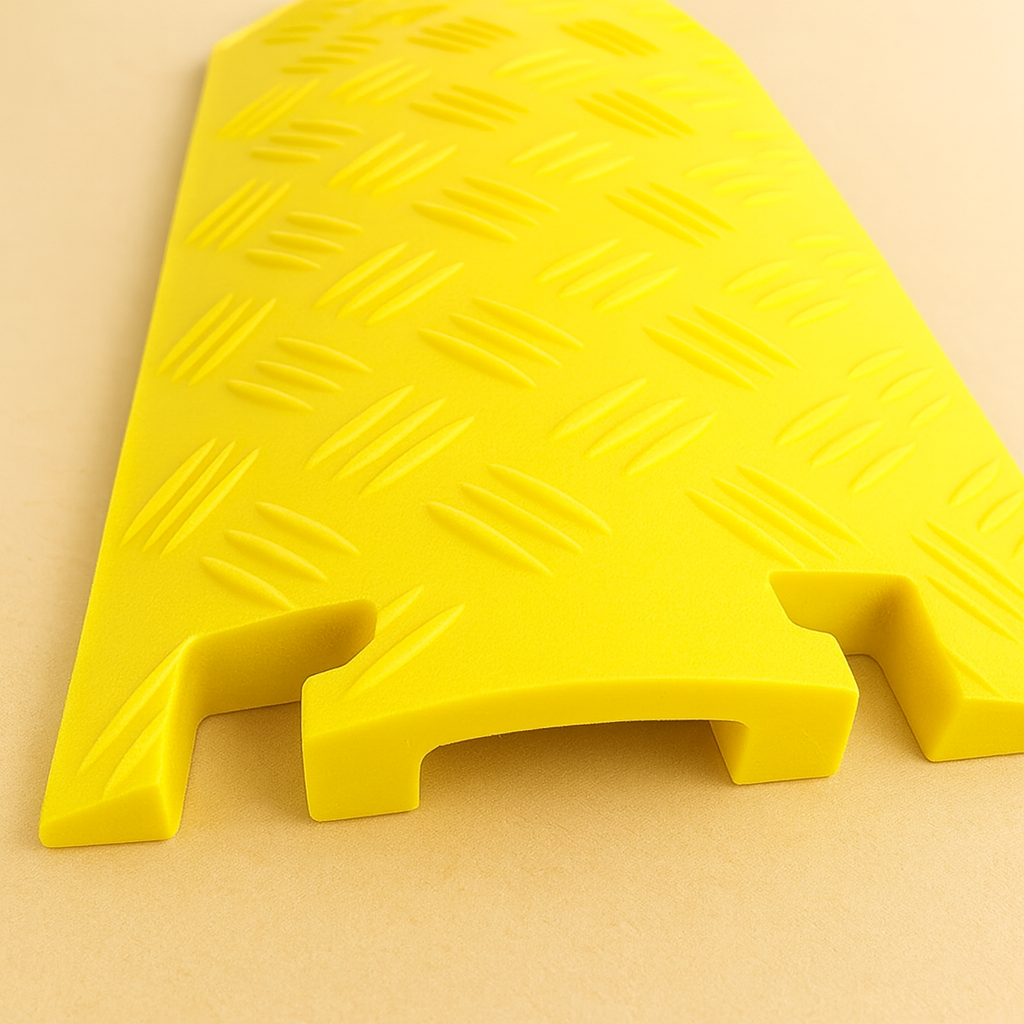 Heavy-Duty 5-Channel Hose & Cable Protector Ramp – Industrial Rubber Safety Cover for Roads, Events & Worksites