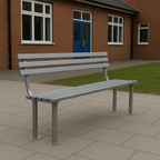 ModuForge 1800mm Galvanised Steel Seat | Durable Outdoor Bench for Parks, Schools & Public Spaces