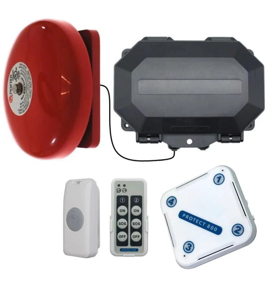 Wireless Commercial Bell Kit with Adjustable Loud Bell & Additional Chime Receiver
