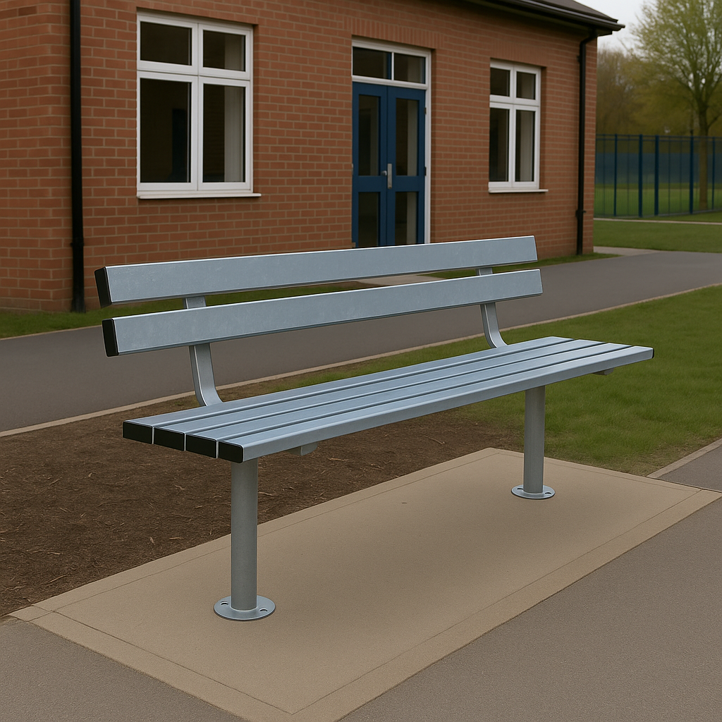 Metrosiq 1800mm Urban Outdoor Bench | Heavy-Duty Steel Seating for Parks, Schools & Public Spaces