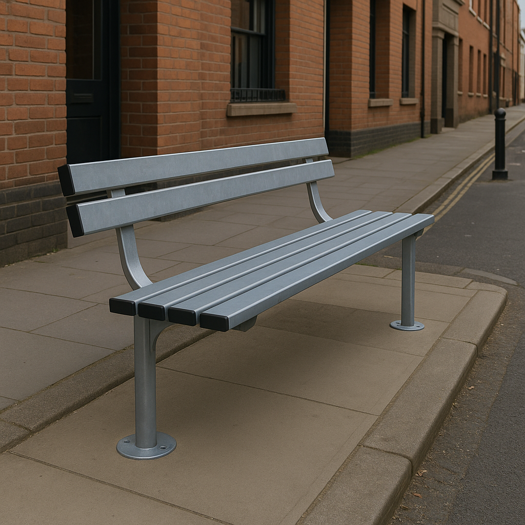 Metrosiq 1800mm Urban Outdoor Bench | Heavy-Duty Steel Seating for Parks, Schools & Public Spaces