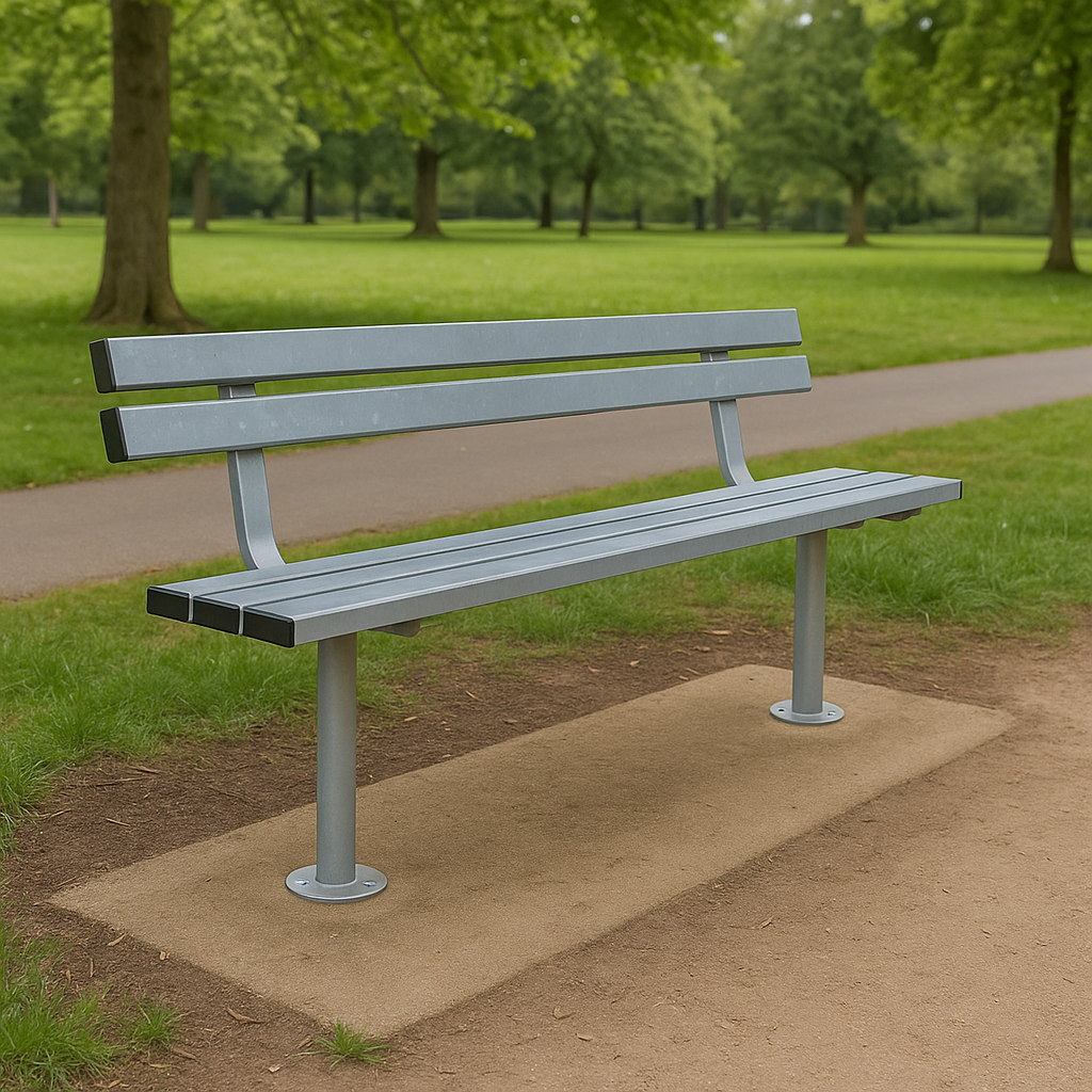 Metrosiq 1800mm Urban Outdoor Bench | Heavy-Duty Steel Seating for Parks, Schools & Public Spaces