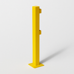 Black Bull HD Impact Protection Railing – 90° Corner Post 1000 mm Steel Safety Barrier for Indoor Use