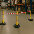 27m Retractable Safety Barrier Kit (KIT01) – Heavy-Duty Post & Base System with High-Visibility Tape