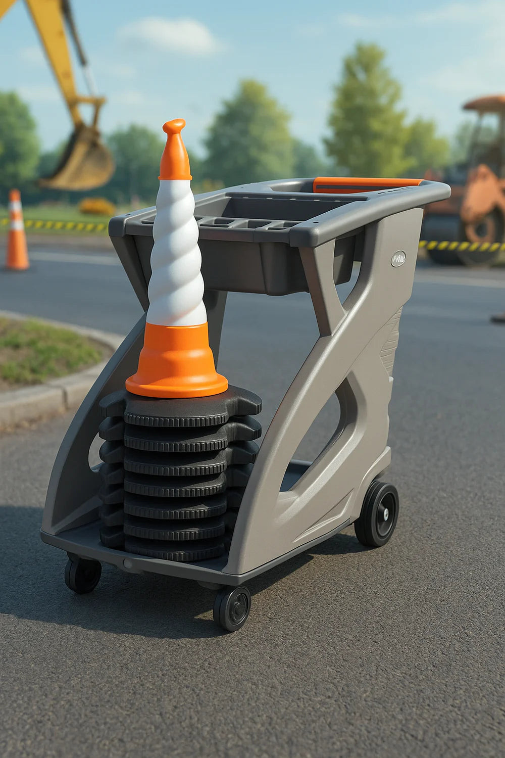 Orange Unicart – Modular Safety Barrier & Transport Trolley
