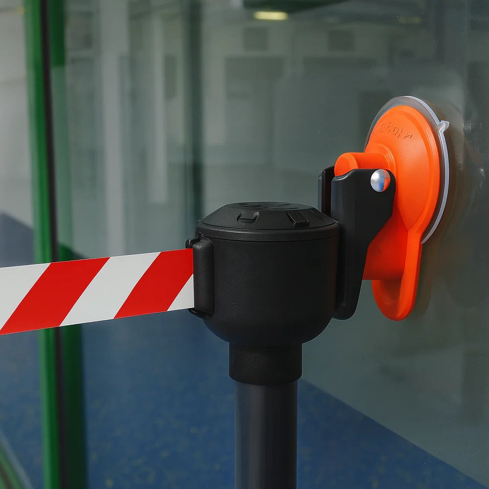 Suction Pad Holder & Receiver – Secure Mount for Barrier Units, Recycle Bins & Safety Dispensers (Glass & Gloss Surfaces)