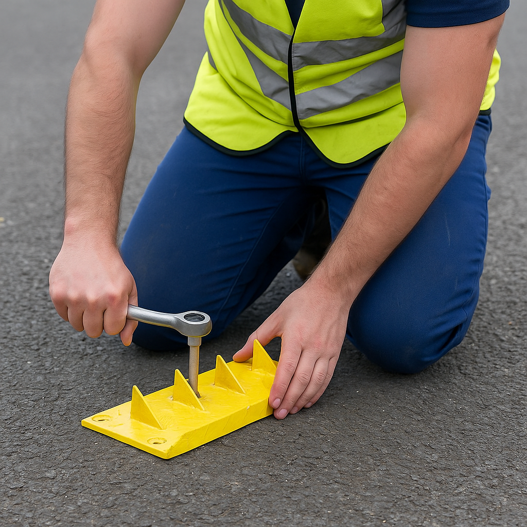 Heavy-Duty One-Way Flow Plate – Surface Mounted | Reliable Directional Traffic Control