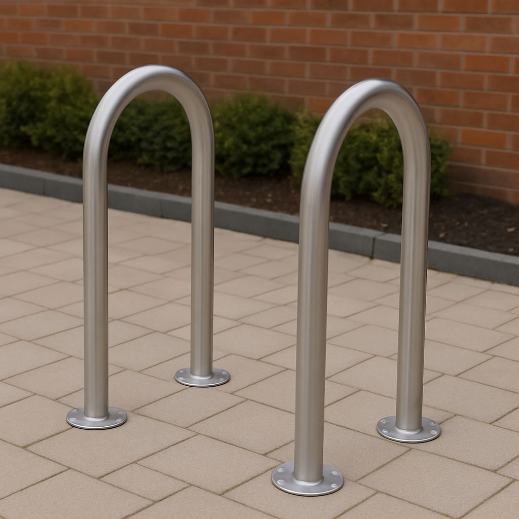 Eco SteelShef Cycle Stand – 48mm Diameter | Heavy-Duty Bike Rack for 2 Bicycles | Galvanised or Stainless Steel | Surface or In-Ground Mount