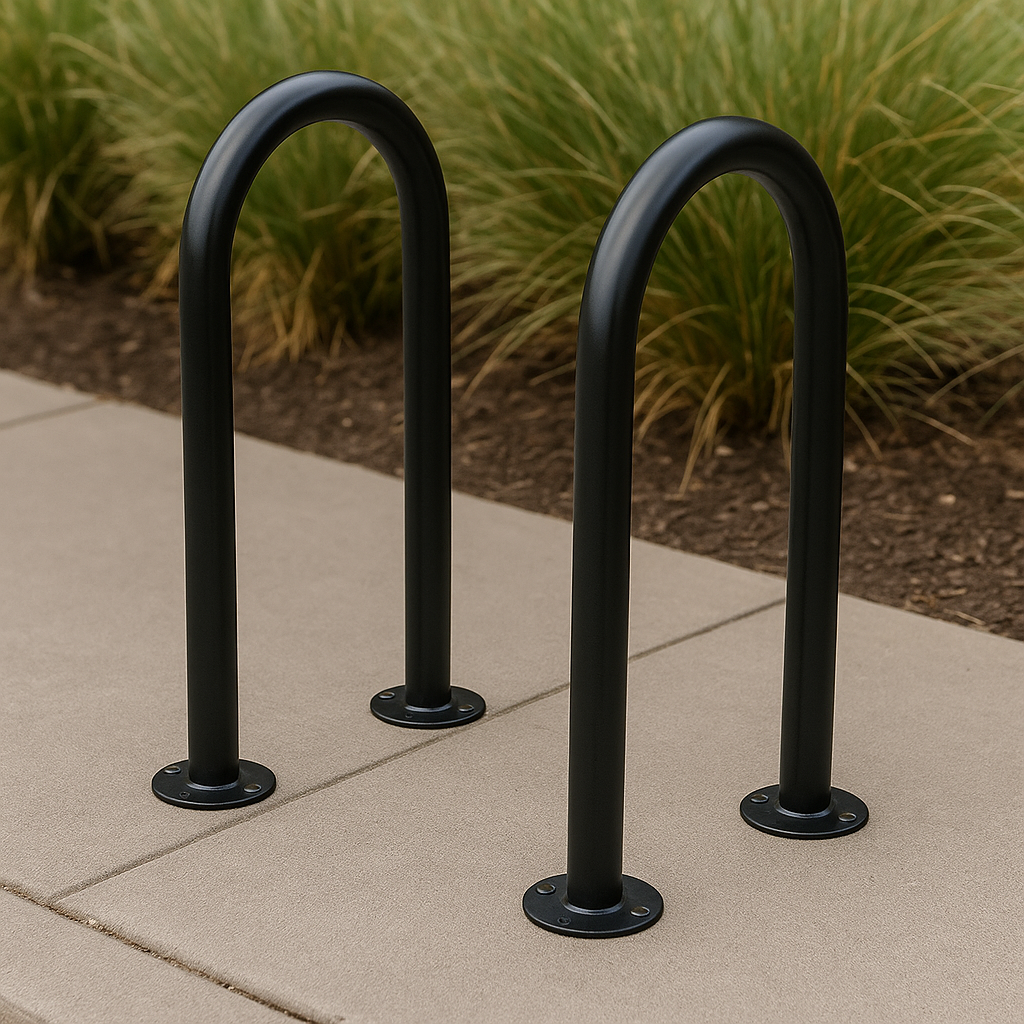 Eco SteelShef Cycle Stand – 48mm Diameter | Heavy-Duty Bike Rack for 2 Bicycles | Galvanised or Stainless Steel | Surface or In-Ground Mount