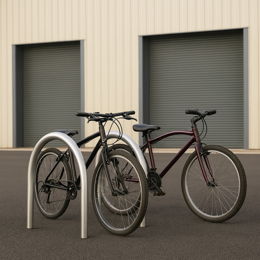 KirbArc 48mm Cycle Stand – Heavy-Duty Toast Rack Style Bike Rack for 2 Bicycles | Galvanised or Stainless Steel