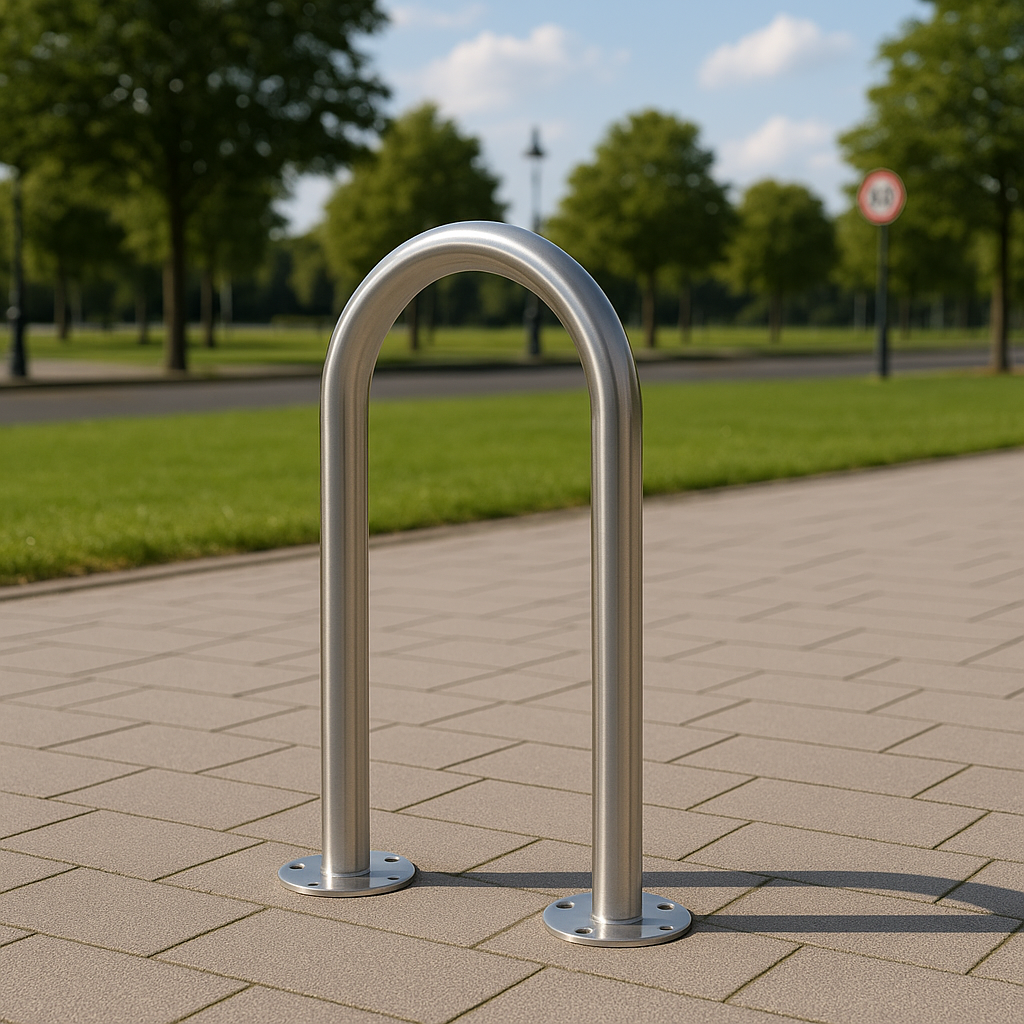 Eco SteelShef Cycle Stand – 48mm Diameter | Heavy-Duty Bike Rack for 2 Bicycles | Galvanised or Stainless Steel | Surface or In-Ground Mount