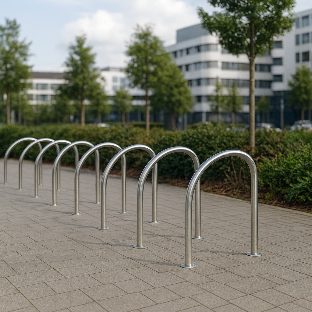 MetroFin 48mm Cycle Stand – Premium Hooped Bike Rack for 2 Bicycles | 750mm x 1020mm | Galvanised, Powder-Coated, or Stainless Steel