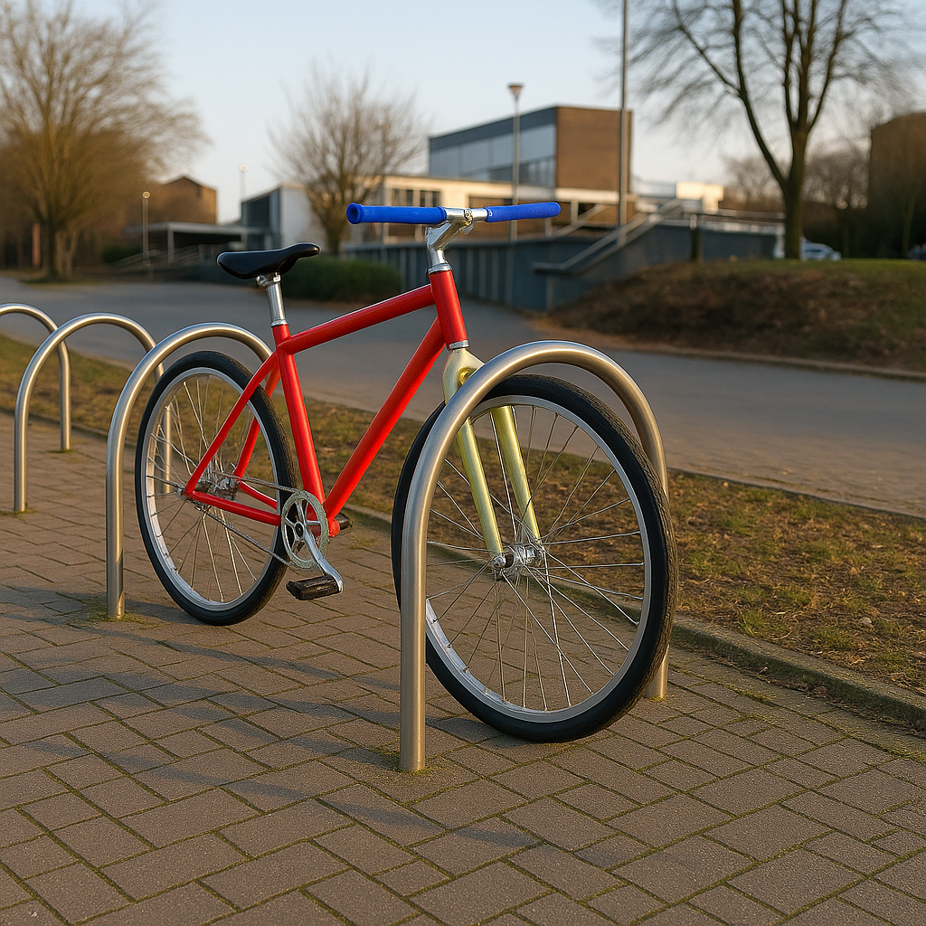 MetroFin 48mm Cycle Stand – Premium Hooped Bike Rack for 2 Bicycles | 750mm x 1020mm | Galvanised, Powder-Coated, or Stainless Steel