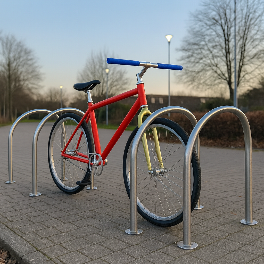 MetroFin 48mm Cycle Stand – Premium Hooped Bike Rack for 2 Bicycles | 750mm x 1020mm | Galvanised, Powder-Coated, or Stainless Steel
