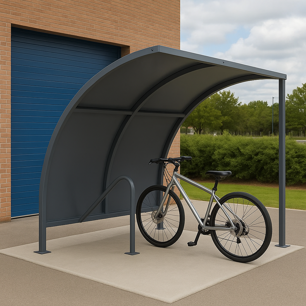 VS1 Modular Cycle Shelter – Galvanised Steel Frame & Roof with Integrated Cycle Stands (1m–5m + Extension Bays)