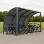 VS1 Modular Cycle Shelter – Galvanised Steel Frame & Roof with Integrated Cycle Stands (1m–5m + Extension Bays)